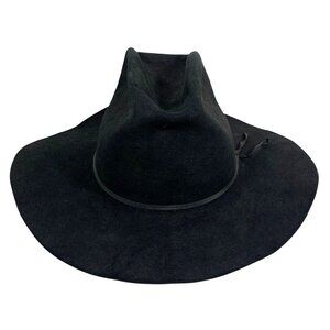 Bailey Felt Wide Brim Fedora Hat Size 7 7/8 Black Unisex Wool FLAWS